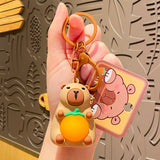 China Popular Creative Light Pull Capybara Doll Keychain-5