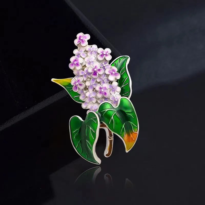 Fashion Enamel Plant Brooch Temperament Simple Clothing Pin