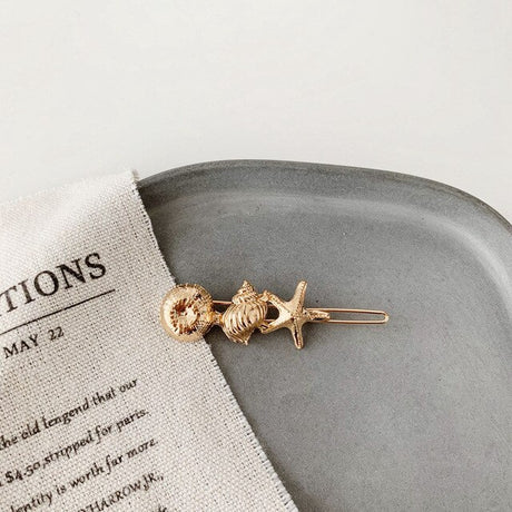 Super Fairy Shell Seestarfish Metal Haarnadel Ein Wort Clip