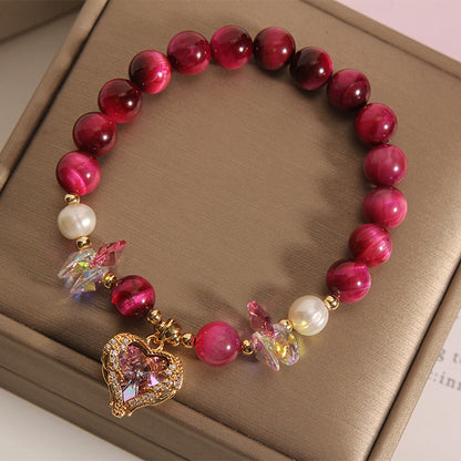 Rose Red Tigereye Kristallarmband