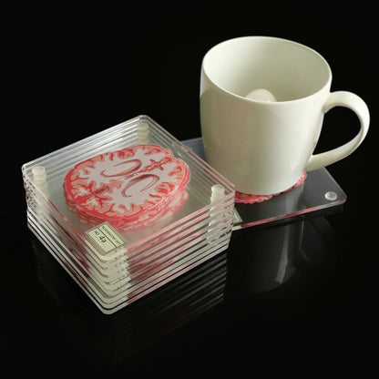 Creative Floral Brain Slices Acrylic Coasters Party Favors