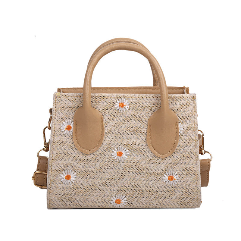 Small Daisy Woven Bag Handbag Western Style One-shoulder Messenger Small Square Bag