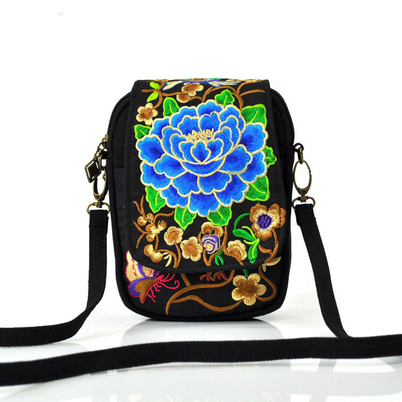 Ethnic Style Flip Marigold Embroidered Mobile Phone Bag-3