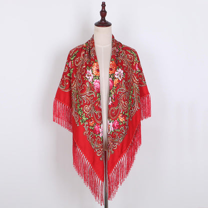 Women's Ethnic Style Oversized Square Scarf