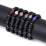 Natural Agate Zodiac Bracelet Unisex Astrology Jewelry-4