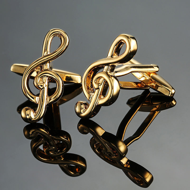 Brass Music Series Musical Instrument Note Cufflinks