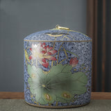 Green Tea Ceramic Tea Caddy Large Airtight Pot Four Seasons Storage Tank