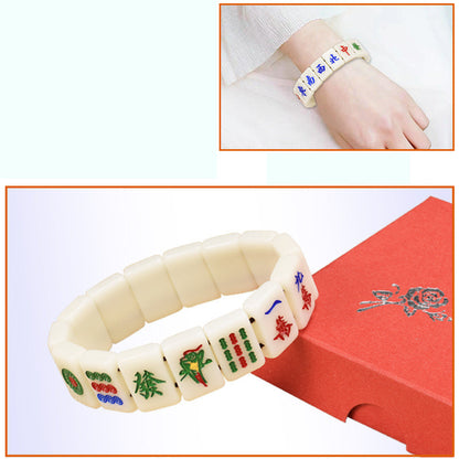 Acryl elastischer String -Mahjong -Armband