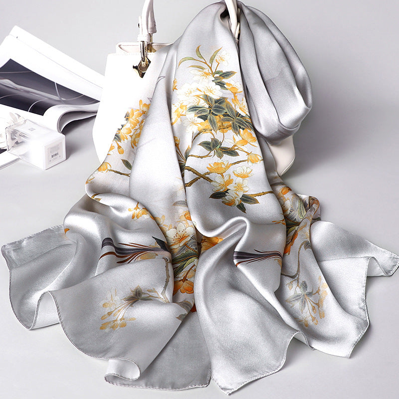 Silk Scarf Ladies Cheongsam Shawl Hundred with Spring and Autumn