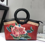 Chinese Style Peony Flower Dumpling Bag Embroidery Handbag-1