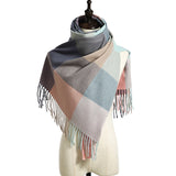 Striped plaid ladies scarf