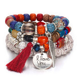 Multi-loop tassel bracelet