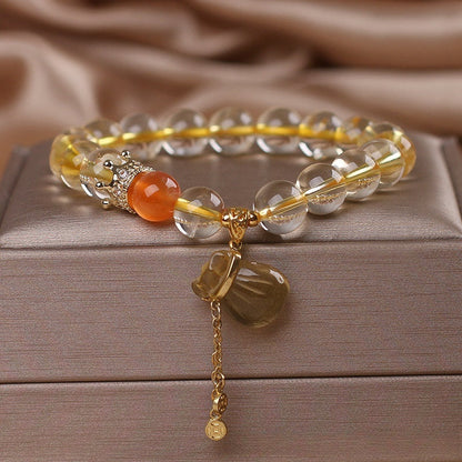 Chinese Style Light Luxury Purse Pendant Citrine Bracelet-3