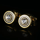 Round Gold French Style Men's Business Cufflinks