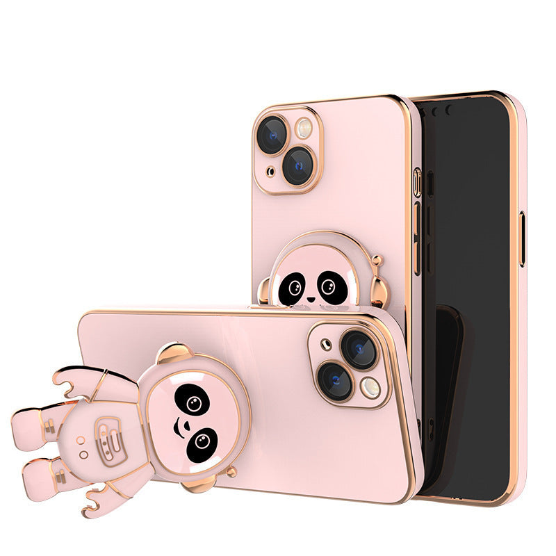 Panda Astronaut iPhone 14 Series Lazy Mobile Phone Case Holder-4