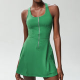 Women Zipper Sports Tennis Skirt Dress