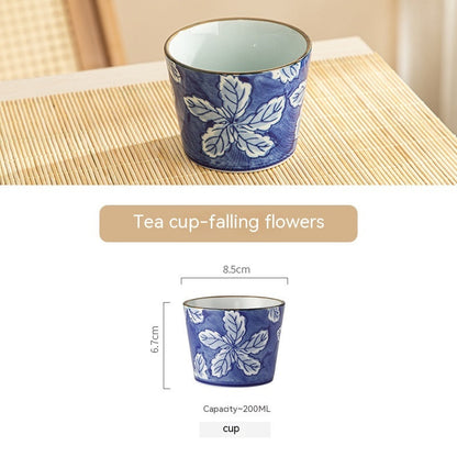 ‘Cooking Tea Around the Stove’ Tea Cup Blue and White Porcelain Tea Bowl-8