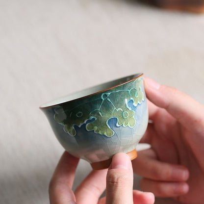 Chinese Underglaze Porcelain Hand Painted Ice Crack Teacup-5