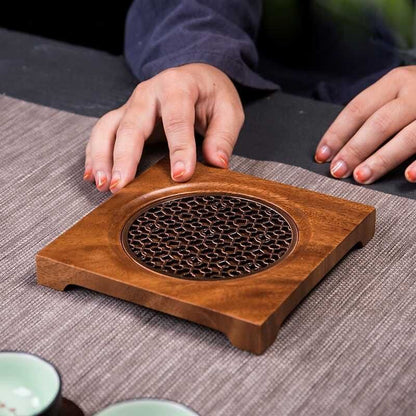 Walnut Teapot Mat Household Pot Holder Coaster Tea Mat