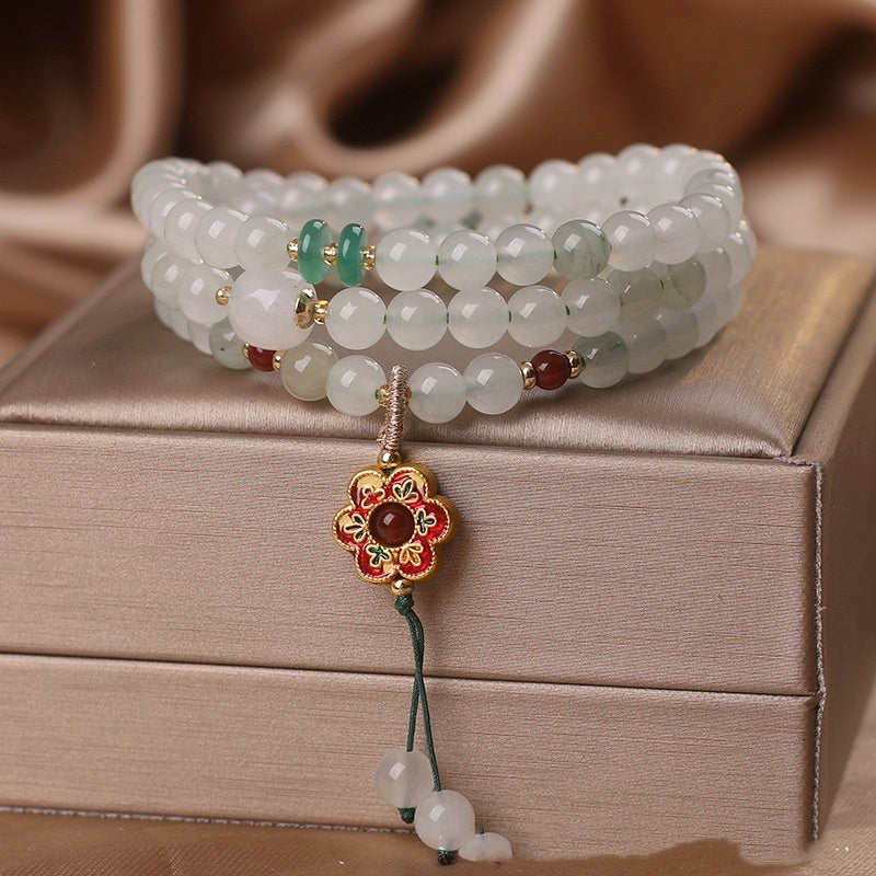 Chinese Style Retro Multi-circle Hetian Jade Beaded Bracelet-2