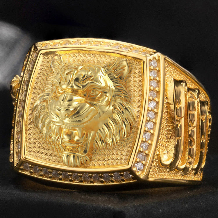 Ethnic Style Chinese Zodiac Tiger Ring