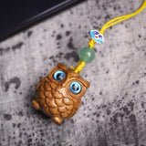 Ebony Owl Pendant Phone Keychain