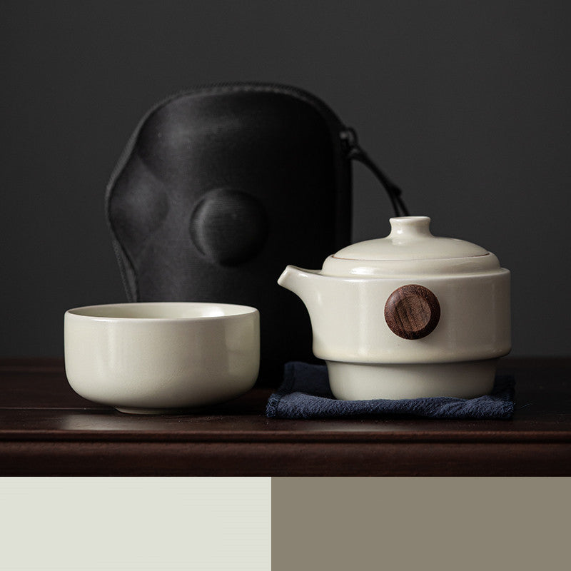 Simple Compact Travel Portable Ceramic Single Tea Set-5