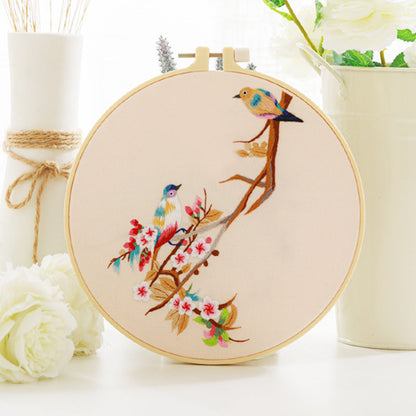 Chinese Style Flower and Bird Pattern Handmade Embroidery Material Kit-5