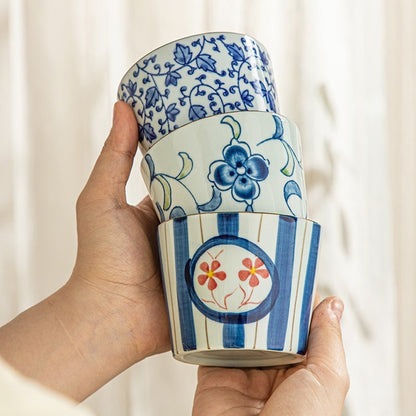 ‘Cooking Tea Around the Stove’ Tea Cup Blue and White Porcelain Tea Bowl-4