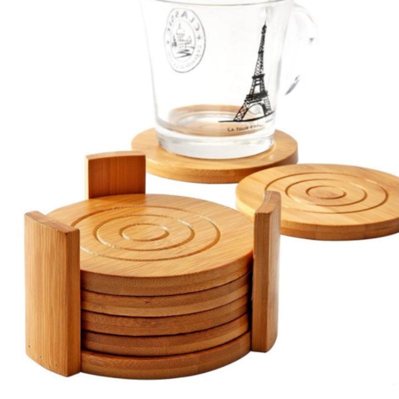 Chinese Bamboo Thickened Insulated Wooden Drink Coasters-2