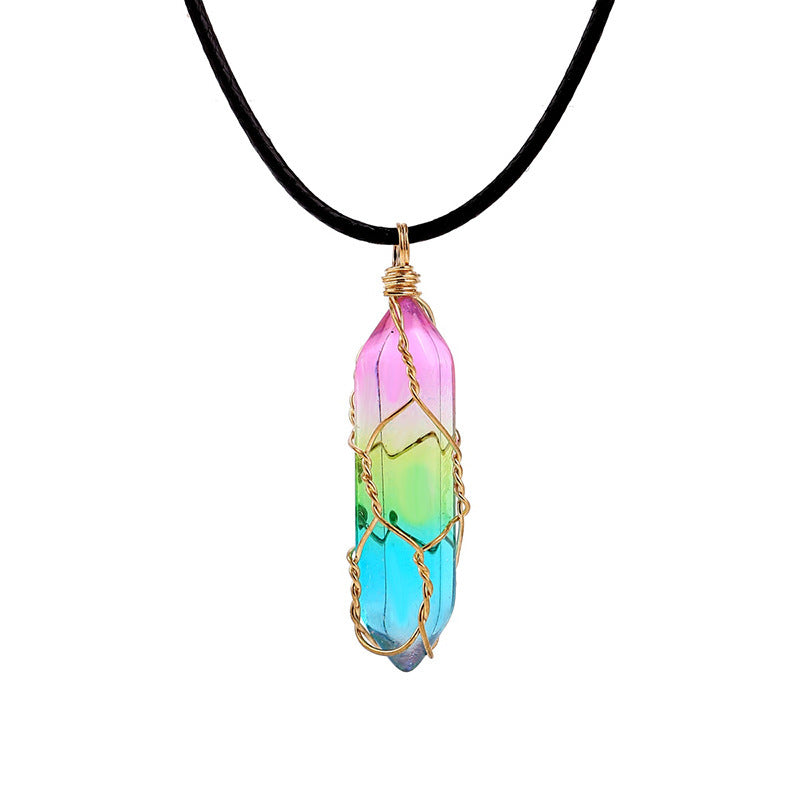 Transparent Geometric Diamond Crystal Necklace