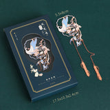 Evening Breeze Series Hollowed Literary Pendant Metal Bookmarks-4