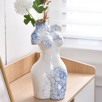 Ceramic Vase Decoration Art Body Small Blue And White Texture Homestay