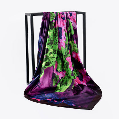 Silk Scarf Oil Painting Satin Square Scarf