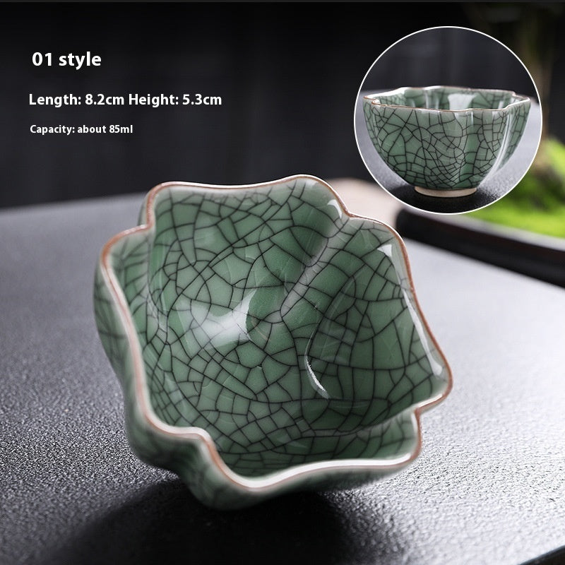 Ge Kiln Ice Cracks Kung Fu Teacup Tasting Tea Bowl-5