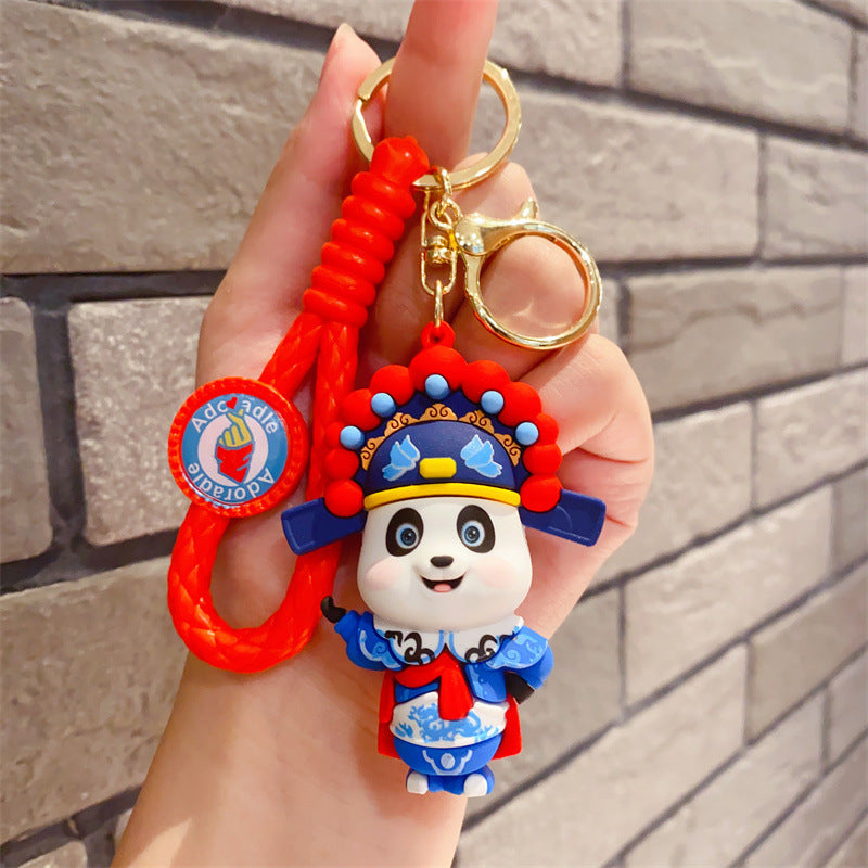 China Fashion Face Changing Panda Doll Keychain-5