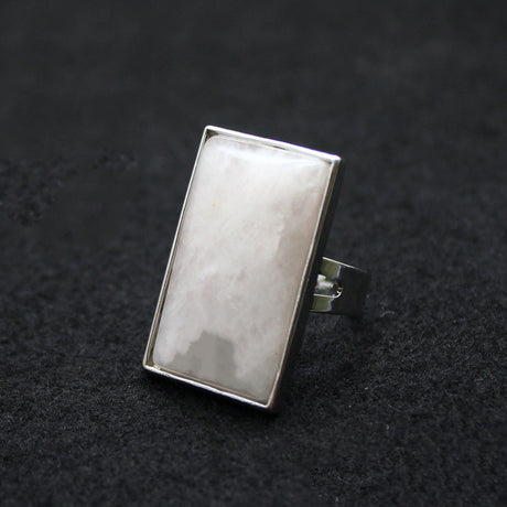 Personality Rectangular Jade Jewelry Gem Ring