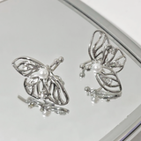 Butterfly Pearl Single Ear Cuff Jewelry Gift for Girlfriend-4