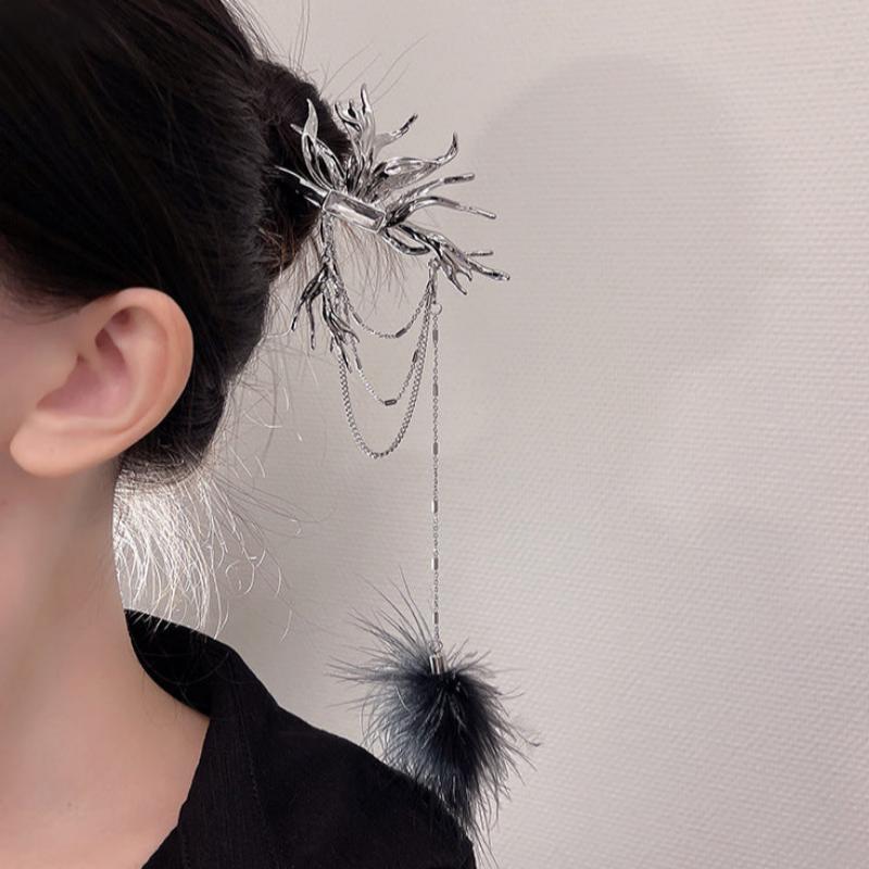 Feather Hairpin Women's New Chinese Hair Accessories Han Clothing