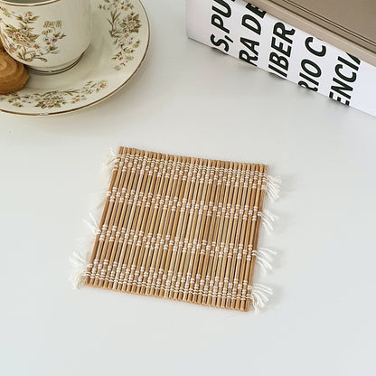 Hand-Woven Photo Coaster Tea Insulation Coaster