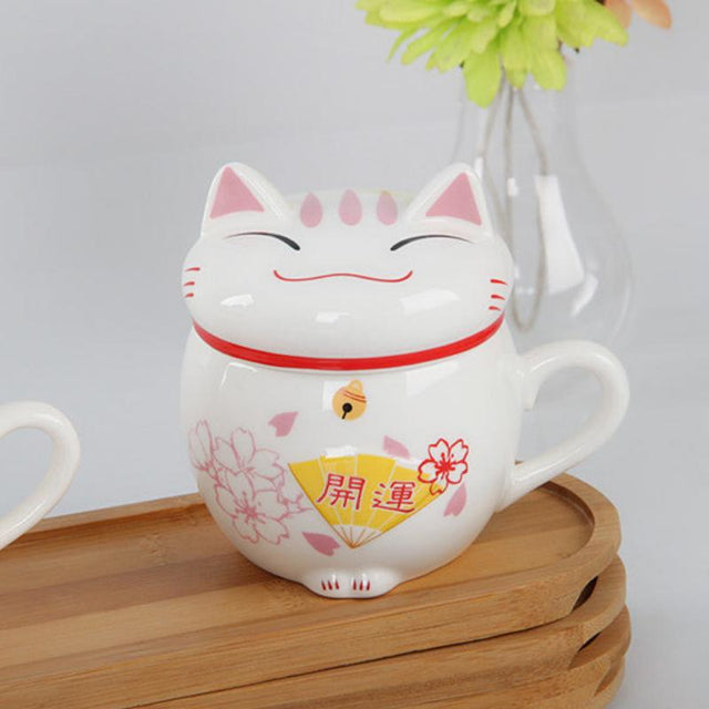 Cute Lucky Cat Breakfast Cup Office Coffee Cup Mug-1