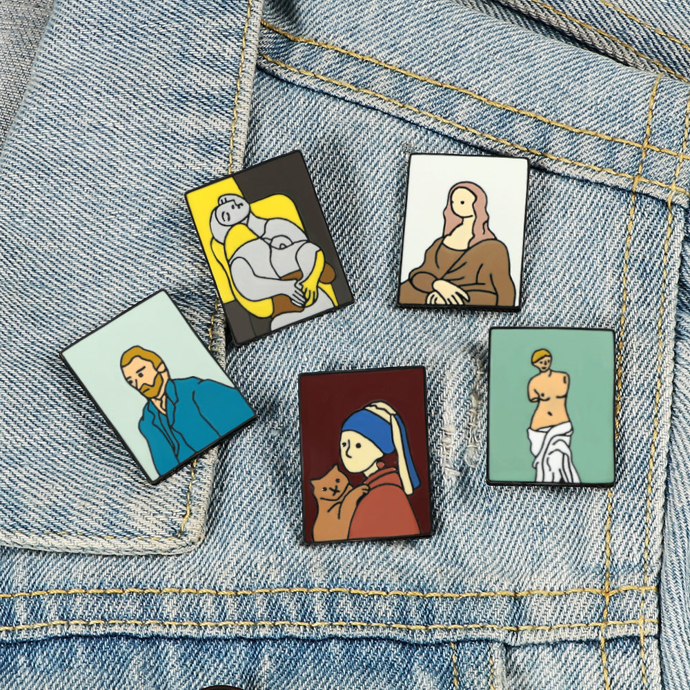 Personalisierte abstrakte Kunstölmalerei Brosche