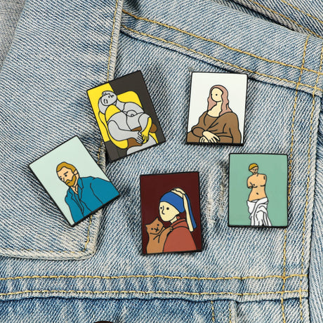 Personalisierte abstrakte Kunstölmalerei Brosche