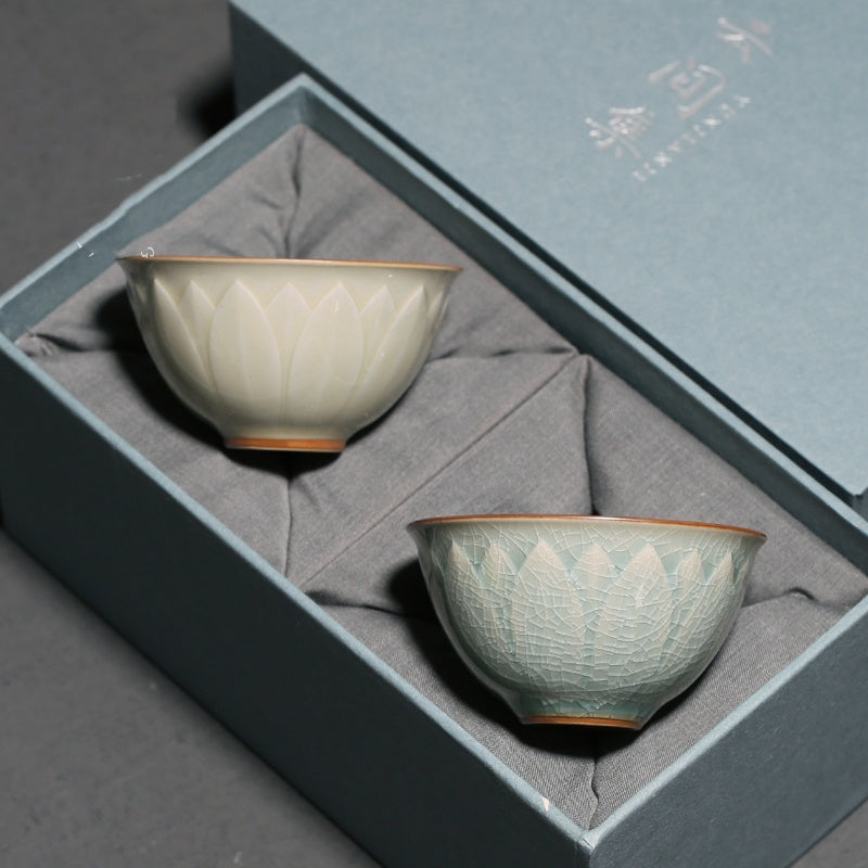 Embossed Lotus Master Cup Kung Fu Tea Set