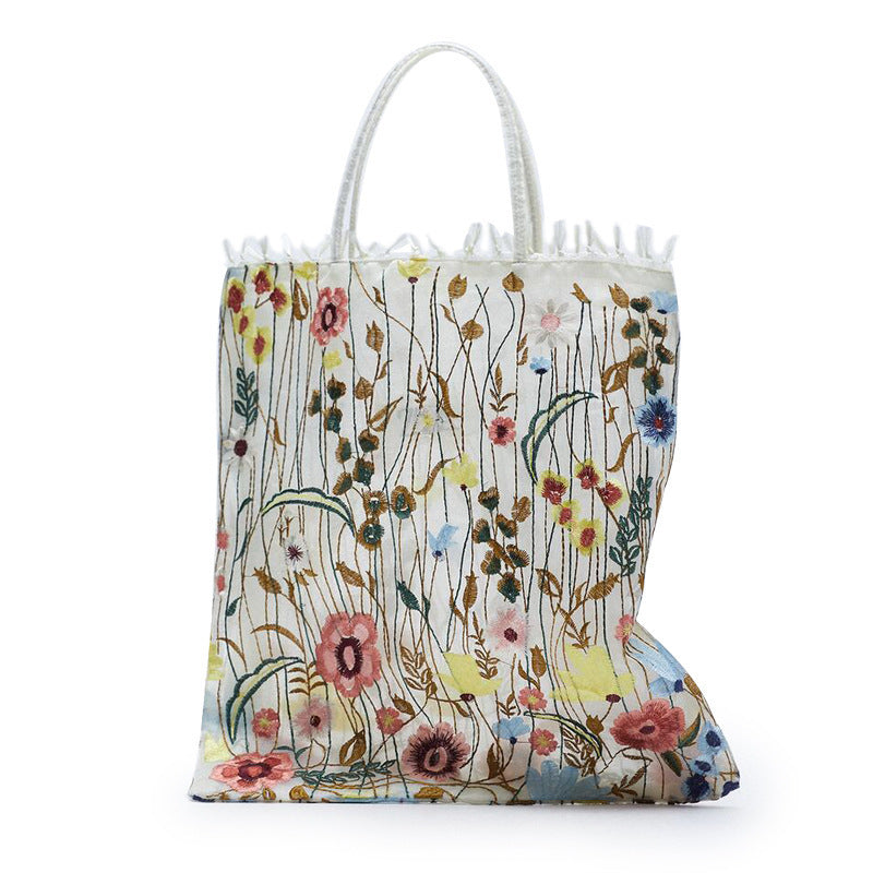 Stickerei Blume One Schulter tragbare Spitzen -Tasche künstlerischer alter Stil