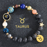 Twelve Constellations Zodiac Bracelet – Natural Stone & Planet Beads-38