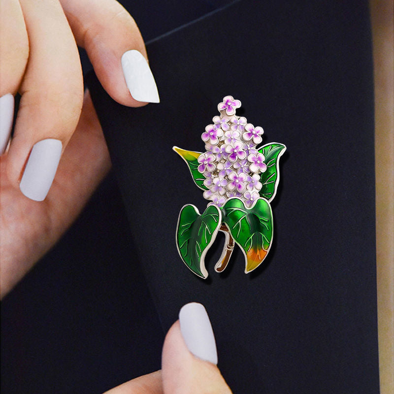 Fashion Enamel Plant Brooch Temperament Simple Clothing Pin