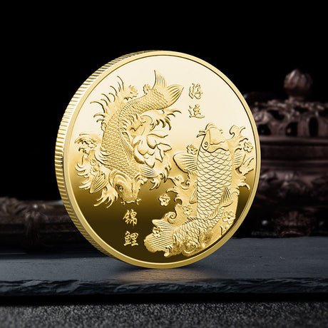 KOI -KOI -KOI -Gedenkdruck von Gold- und Silbermünzen im chinesischen Stil