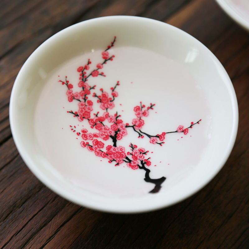 Plum Blossom Double Sense Ceramic Tea Bowl Special Tea Cup-2