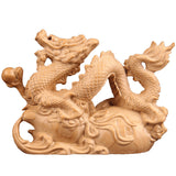 Peach Wood Dragon Home Wood Carving Qinglong Ornament
